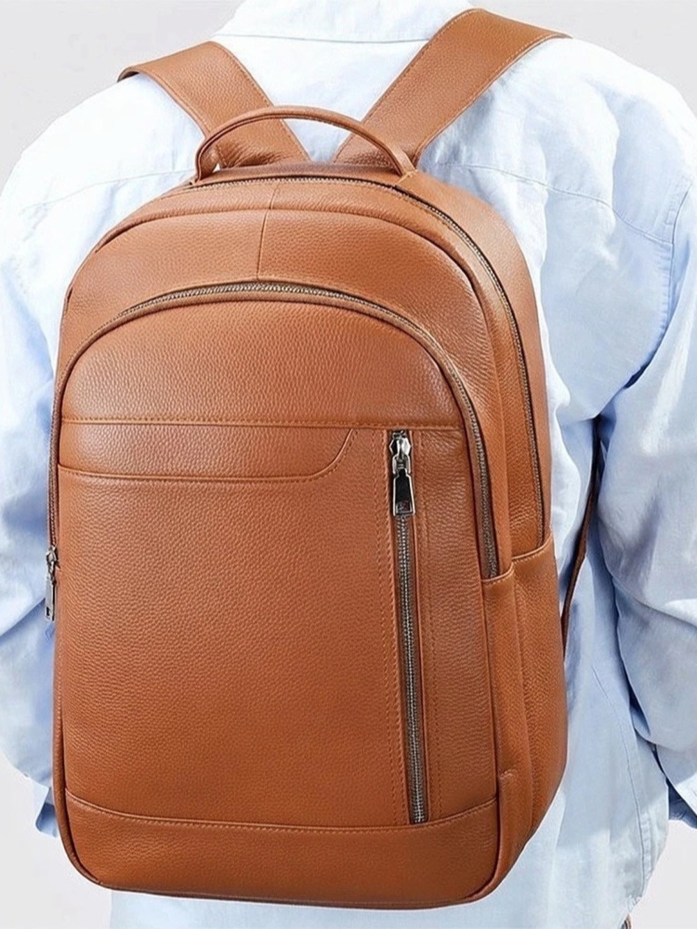 Genuine Tan leather Backpack